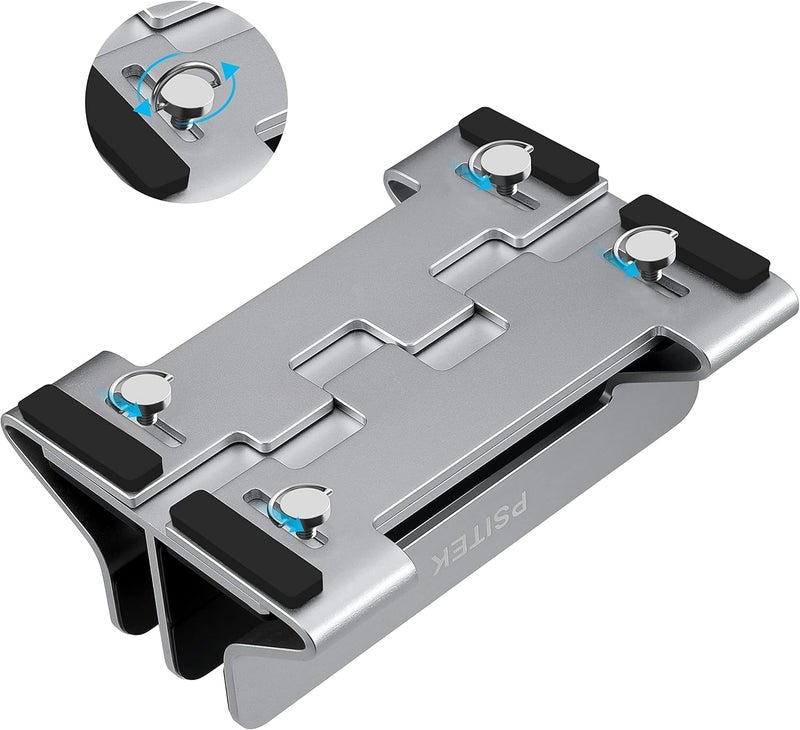 Psitek Aluminum Dual Vertical Laptop Stand Dock Holder, Supports 2 Devices, Adjustable Slot Width 15-36mm, Space-Saving Upright Storage for MacBook and Laptops - Image 3